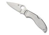 Spyderco UpTern Folding Knife C261P Plain Edge Blade Stainless Steel Handle