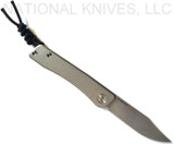 Tactile Knife Co Bexar slip joint folding knife with nail nick - shown open reverse.  Stonewash MagnaCut stainless steel plain edge blade.  Titanium handle.  Model 20-BX-MC01-TT01.