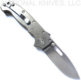 Strict Limit of One (1) AD-20S TOTAL per customer, household, etc.  Demko Knives MG AD-20S Stonewash ELMAX Blade LIGHTWEIGHT Smooth Titanium - WITH Thumb Slot