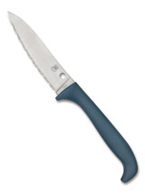 Spyderco Culinary Kitchen K21SBL Counter Critter 7Cr17 Serrated Edge Blade Blue Poly Handle 1