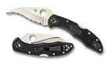 REFERENCE ONLY - Spyderco Lil Matriarch C162SBK Folding Knife, 3" Serrated Edge VG-10 Blade, Black FRN Handle