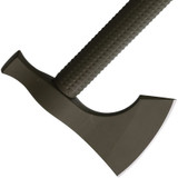 American Tomahawk Company Model 2 - close up of head.  OD green 1060 steel head.  OD green nylon handle.  Model ATC-NYLON2-ODG.