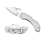 REFERENCE ONLY - Spyderco Dragonfly C28S Folding Pocket Knife, 2.312" Serrated Blade, Stainless Steel Handle