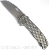 Demko Knives AD-20.5 Shark Foot Knife Stonewash 3V Blade Textured Titanium