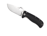 Spyderco Lil Lionspy folding knife with blade hole - shown open presentation side.  Satin Elmax stainless steel plain edge blade. Black G-10 handle with titanium lock side.  Model C181GTIP.
For reference only.
