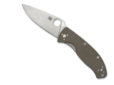 Spyderco Tenacious Folding Knife C122GBNM4P Satin CPM M4 PlainEdge Blade Brown