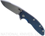Rick Hinderer Knives XM-18 Harpoon Spanto Working Finish 3.5" S45VN Working Finish L/S Blue - Black G-10