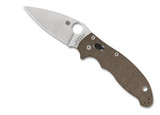 Spyderco Manix 2 Knife C101MPCW2 PlainEdge Cru-Wear Blade Brown Canvas Micarta