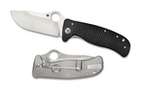 REFERENCE ONLY - Spyderco Lionspy C157GTIP Folding Knife, 3.562" Plain Edge Elmax Blade, Black G-10 and Titanium Handle