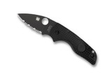 Spyderco Lil' Native Lightweight Knife C230SBBK Black Serrated Blade Black FRN