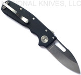 Demko Knives Shark Cub Shark Slicer Knife Stonewash 20CV Blade Black Aluminum