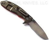 Rick Hinderer Knives XM18 Slicer Stonewash 3.5" S45VN Stonewash Bronze L/S Orange G-10