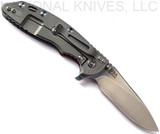Rick Hinderer Knives XM18 Slicer Stonewash 3.5" S45VN Working Finish L/S Red G-10
