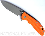 Rick Hinderer Knives XM-24 Spear Point Working Finish S45VN Blade Battle Bronze L/S Orange G-10