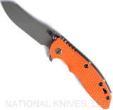Rick Hinderer Knives XM18 Skinner Working Finish 3.5" S45VN Working Finish Lock Side Orange G-10