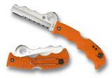 Spyderco Assist Rescue Knife C79PSOR 3.68" Satin ComboEdge VG10 Blade Orange FRN