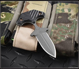 RMJ Tactical BUB Back Up Blade fixed blade knife - shown out of sheath obverse. Tungsten Cerakote MagnaCut stainless steel plain double edge blade. Black G-10 handle. Model K-BUB-MC-TU-BK. RMJ Tactical BUB Back Up Blade fixed blade knife - shown out of sheath obverse. Tungsten Cerakote MagnaCut stainless steel plain double edge blade. Black G-10 handle. Model K-BUB-MC-TU-BK.
