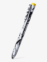 Tactile Turn Bolt Action ink pen - Seasonal Release Abstract w/yellow back piece accent.  Overall length is 5.6" and features titanium construction with an Abstract themed Cerakote finish.  Model 10-BA1-SEA-ABY.