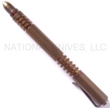 Rick HInderer Knives Investigator ink pen - shown with cap on.  Stonewash bronze titanium body.