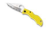 Spyderco Ladybug 3 Salt Folding Knife LYLS3 1.938" Serrated H-2 Blade Yellow FRN