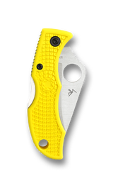 Spyderco Ladybug 3 Salt Folding Knife LYLS3 1.938" Serrated H-2 Blade Yellow FRN