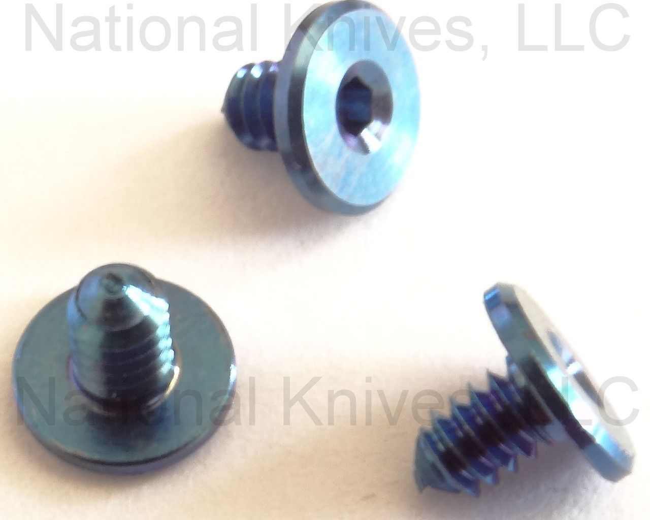 Rick Hinderer Knives Titanium Handle Screws Blue XM18 3.0