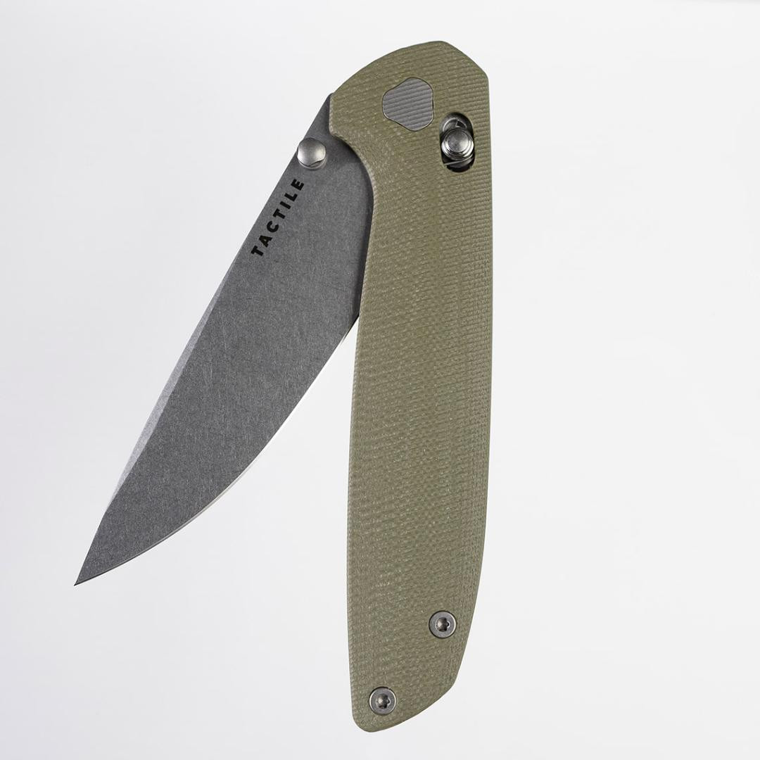 Tactile Knife Co Maverick Knife Thumbstud Green G10 National Knives, LLC