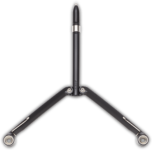 Baliyo by Spyderco butterfly style ink pen - shown open obverse.  Black body.  Model YCN100.