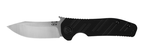 Zero Tolerance 0630 Emerson folding knife with thumb disk and Emerson wave opener - shown open presentation side.  S35VN stainless steel plain edge blade.  Black G-10 and titanium handle.  Model 0630.
For reference only.