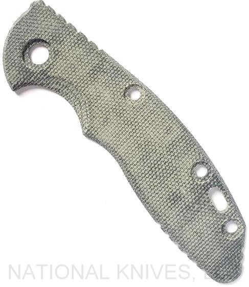 Rick Hinderer Knives Smooth Micarta handle scale to fit XM-18 3.0" folding knife - shown obverse.  Black.  Model SXM30MI.