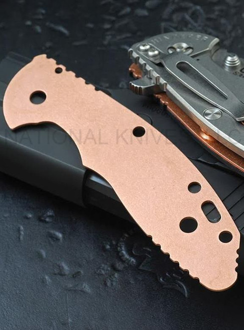 Rick Hinderer Knives Copper Liner to fit 3.5" XM-18 folding knife - obverse shown.  Model K151200600.