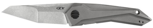 Zero Tolerance 0055 folding knife with flipper tab - shown open presentation side.  S35VN stainless steel plain edge blade.  Titanium handle.  Model 0055.
For reference only.