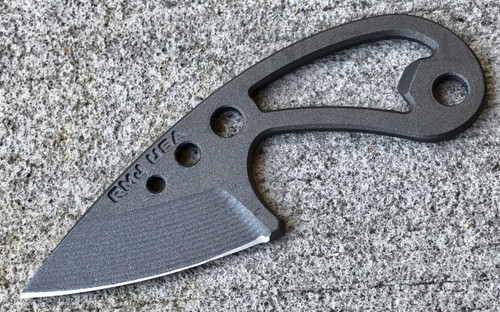 RMJ Tactical Origin fixed blade knife - shown out of sheath reverse.  Nitro-V stainless steel plain edge construction.  Model KOR.
For reference only.