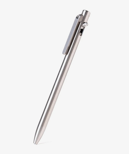 Tactile Turn Slim Standard Switch Ink Pen.  Shown closed.  Titanium construction.  Model 10-SW1-TTM-TTM.