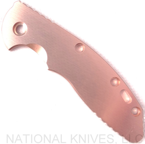 Rick Hinderer Knives XM-18 3.5" Smooth Copper handle scale - obverse shown.