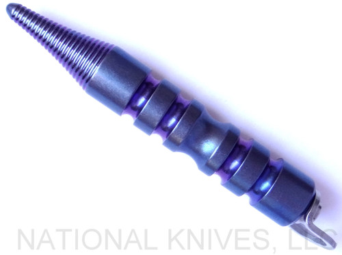 Rick Hinderer Knives Little Kubaton LK-1.  Stonewash blue titanium construction.  Model T1000001BL.