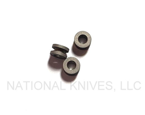 Rick Hinderer Knives Standoffs to fit XM-24 - shown not installed on knife.  Working Finish stainless steel construction.  Model K2203102WF.