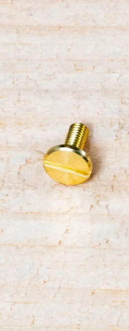 Rick Hinderer Knives Pivot Screw to fit XM-18 3.0" - shown not installed on knife.  Brass construction.  Model K215100500.