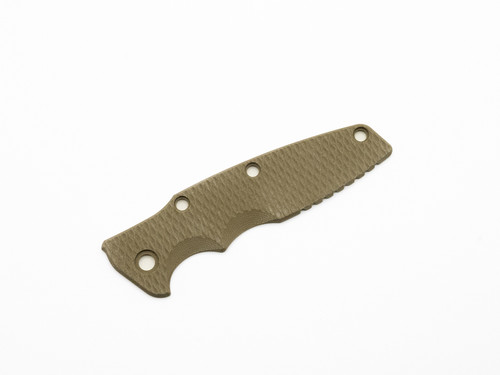 Rick Hinderer Knives Textured G-10 handle scale to fit Eklipse 3.5" - shown obverse.  OD green. 