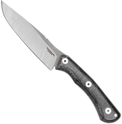Condor Tool and Knife Sport X.E.R.O. Dart fixed blade knife - shown out of sheath reverse.  14C28N stainless steel plain edge blade.  Black Micarta handle.  Model CTK2843-4.5SK.