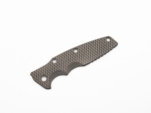 Rick Hinderer Knives Textured G-10 handle scale to fit Eklipse 3.5" - shown obverse.  Coyote and black. 