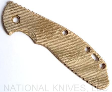 Rick Hinderer Knives Smooth Micarta handle scale to fit XM-24 folding knife - shown obverse.  Natural.  Model SXM40MI.