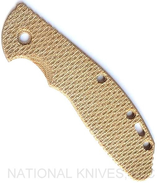 Rick Hinderer Knives Textured Micarta handle scale to fit XM-24 folding knife - shown obverse.  Natural.  Model SXM40MI.