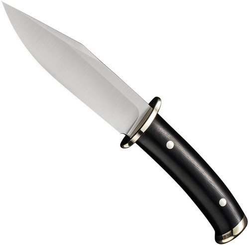Civivi Teton Tickler fixed blade knife - shown out of sheath reverse.  D2 steel plain edge blade.  Black G-10 handle.  Model C20072-1.