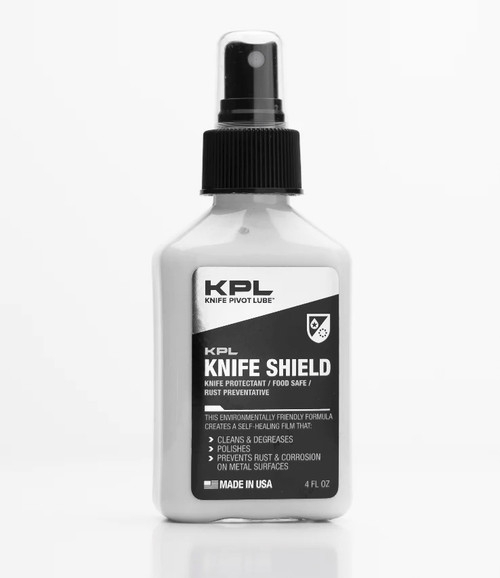 Knife Pivot Lube KPL Knife Shield corrosion preventative and knife cleaner.  4 fluid ounces.  Model KNFSHLD.
