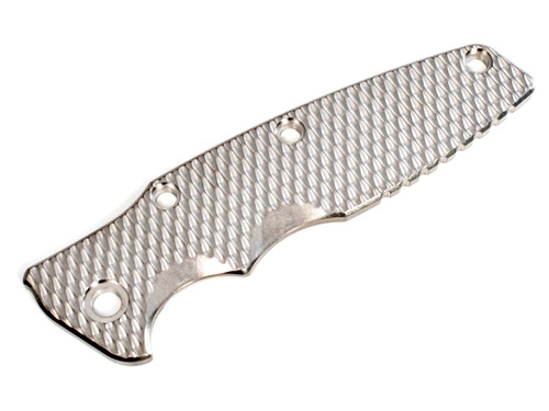 Rick Hinderer Knives Textured Titanium handle scale to fit Eklipse 3.5" - shown obverse.  Stonewash.  Model SEK35TI.
