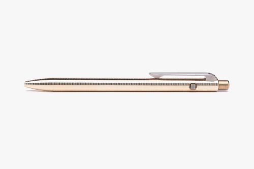 Tactile Turn Slim Side Click ink pen.  Overall length is 5.3" and features bronze construction.  Model 10-SS2-BRO-TTM.