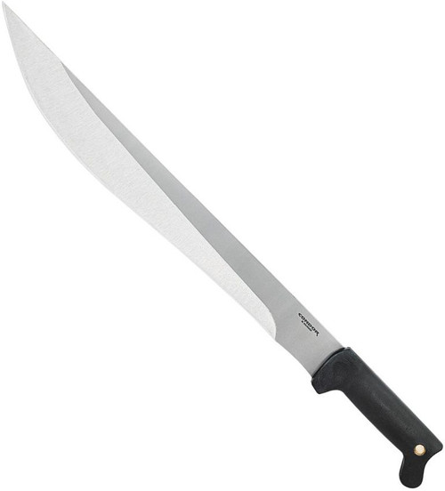 Condor Tool and Knife Rude Boy machete - shown out of sheath reverse.  1075 HC steel plain edge blade.  Black polypropylene handle.  Model CTK2020-S-HC.  