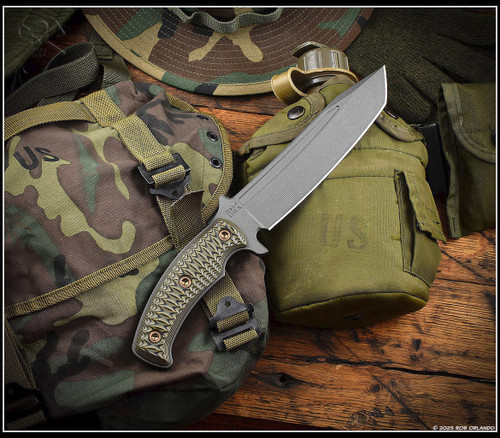 RMJ Tactical Combat Africa Fixed Blade Knife | Dirty Olive
