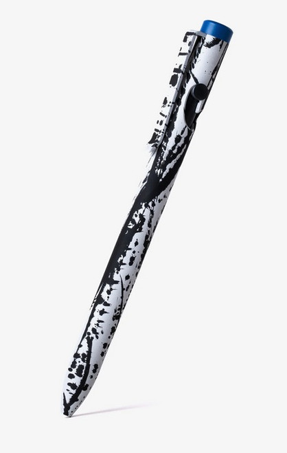 Tactile Turn Bolt Action ink pen - Seasonal Release Abstract w/blue back piece accent.  Overall length is 5.6" and features titanium construction with an Abstract themed Cerakote finish.  Model 10-BA1-SEA-ABB.